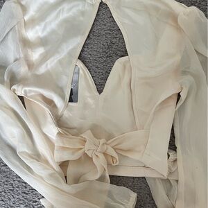 Satin backless top